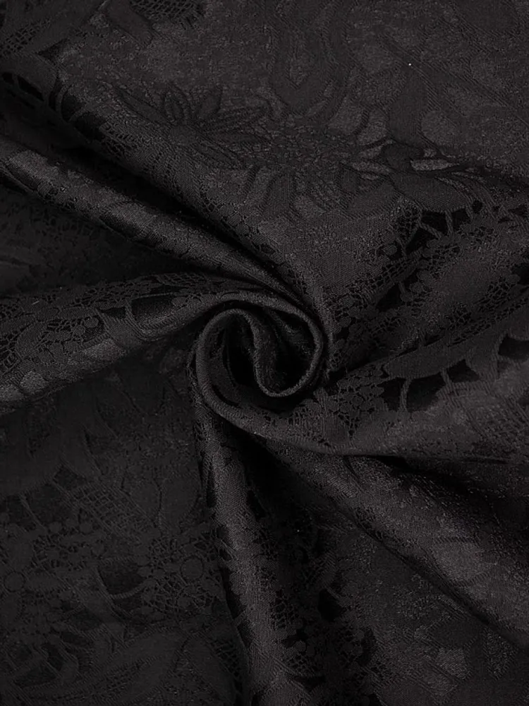 Костюмная ткань жаккард 210 гр/м2, 80% хлопок, 17% п/э, 3% эл, 160 см, чёрный, под заказ