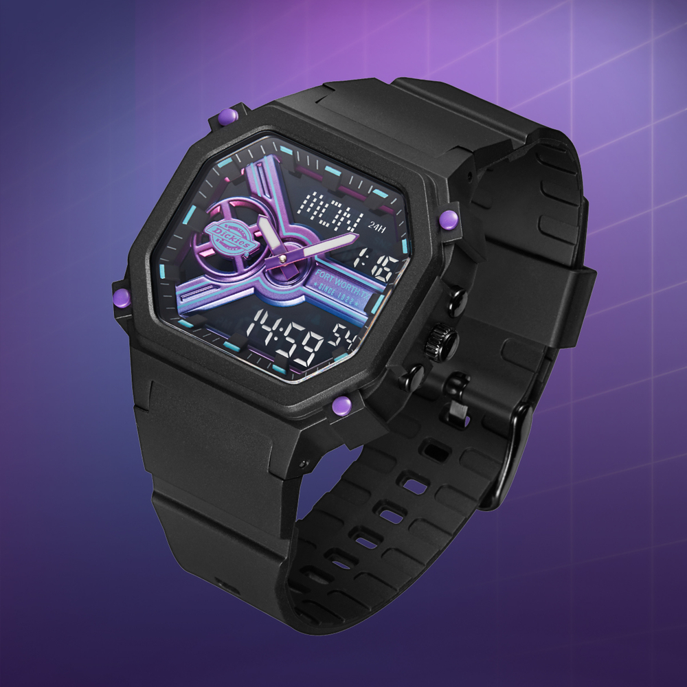 Dickies Wrist Watch Electronic Movement Silicone Plastic Strap Black Dial Unisex