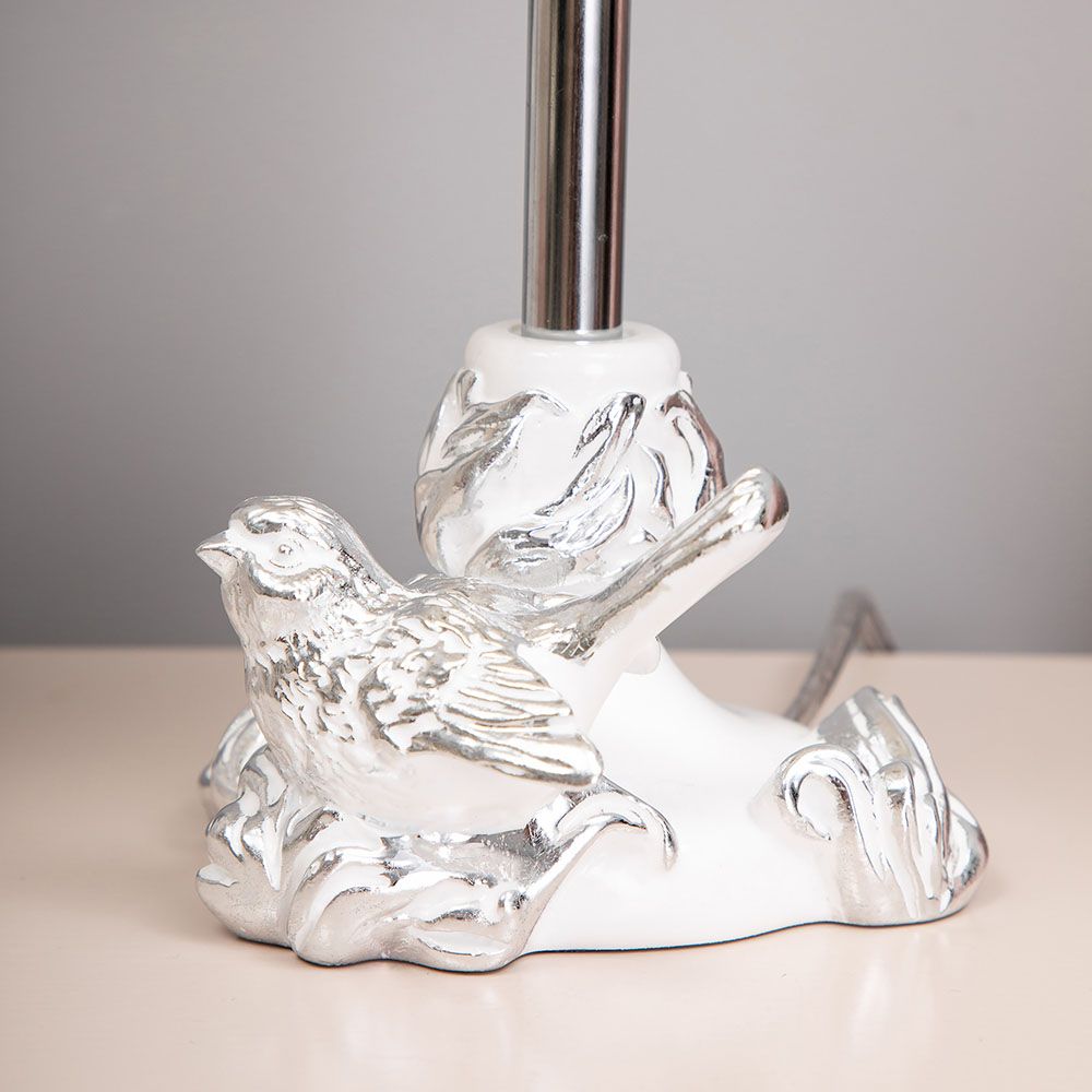 Настольная лампа Белла Белый с абажуром Адель Бланко