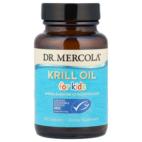 Dr. Mercola, крилевый жир для детей, 60 капсул