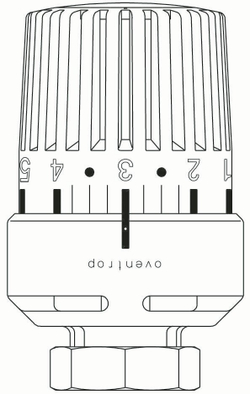 Термостатическая головка Oventrop Uni LH, артикул 1011465, белая, 7-28 С, с нулевой отметкой
