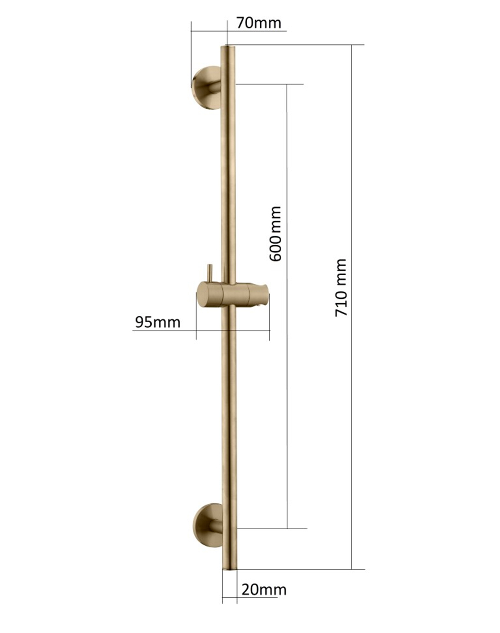 Душевая штанга Uno BRUSHED BRONZE