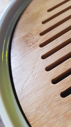 243051Y2 УЦЕНКА Чабань "Японский чай" h=4,3см, d=22см, бамбук/керамика натуральный/зеленый