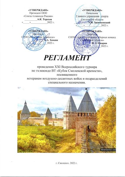 Кубок Смоленской крепости. XXI открытый городской турнир по тхэквондо ВТ.