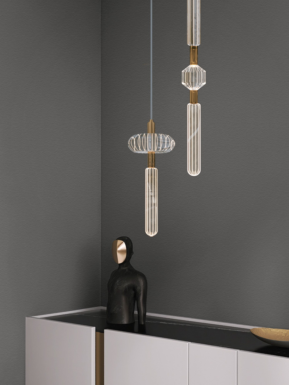 Pendant design lamp  Cipher by Lasvit  (vertical)