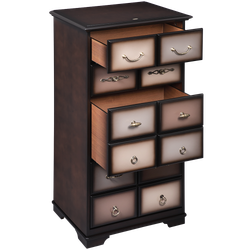 Комод "Пандора"- 5 с 4 ящиками Орех Оберджин, цвет фасада Шоколад