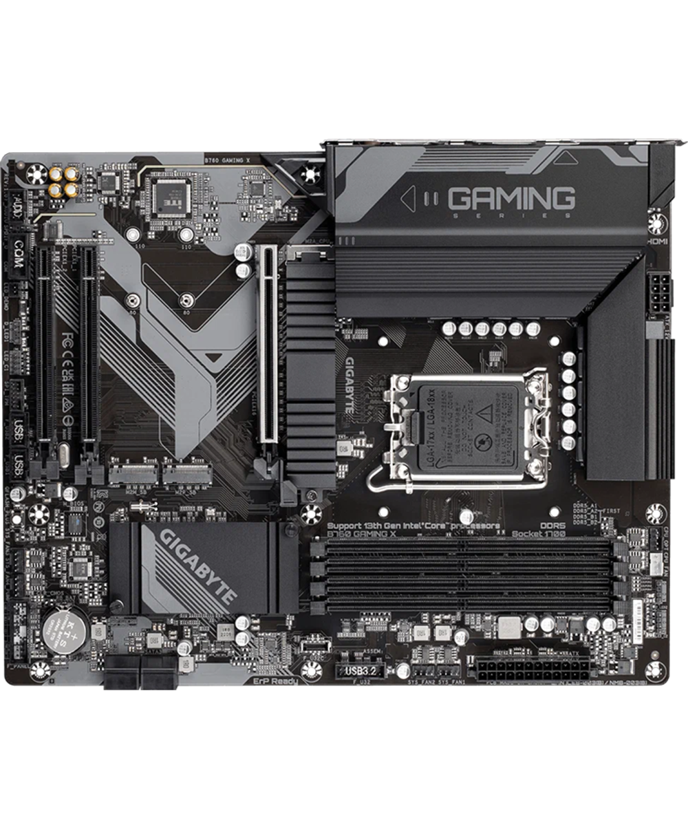 Материнская плата GIGABYTE B760 GAMING X, LGA1700, B760, 4*DDR5, 4*SATA, 3*M.2, 3*USB 3.2, 5*USB 2.0, 3*PCIx16, HDMI+DP, ATX
