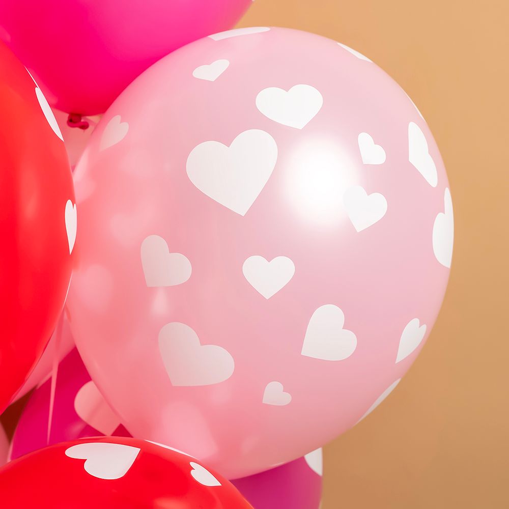 Шар (12''/30 см) Сердечки, Ассорти, пастель, 5 ст, 25 шт.