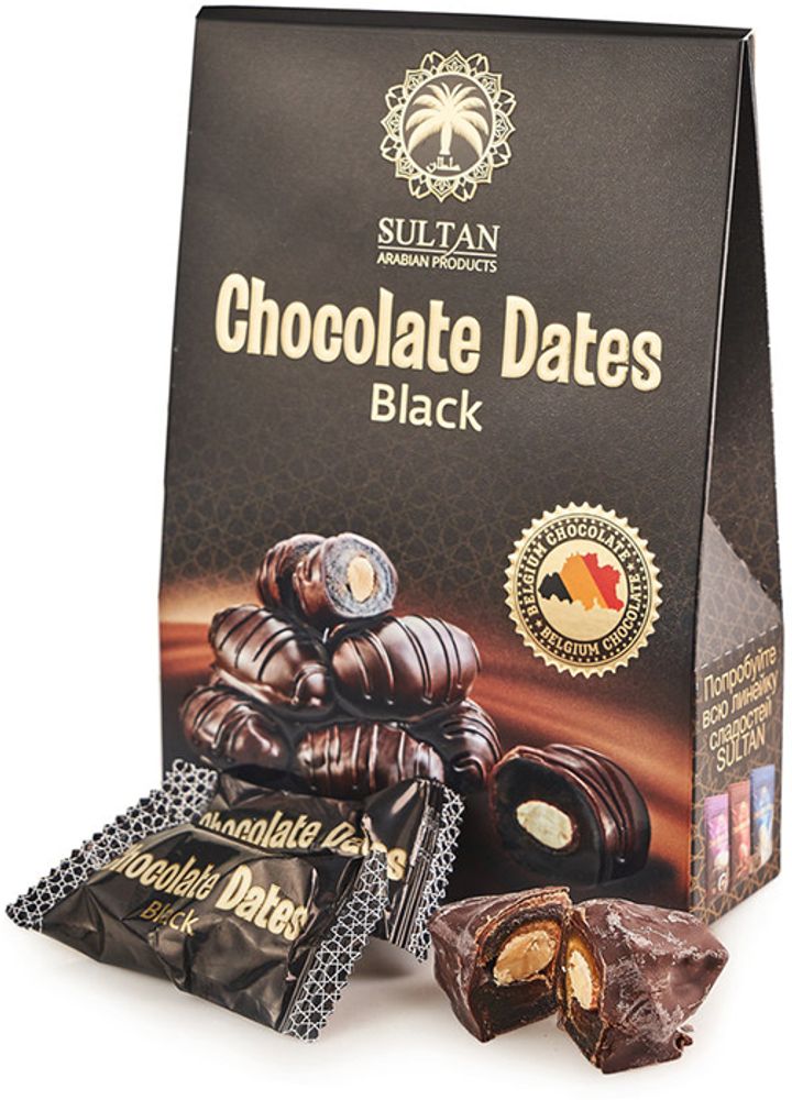 Sultan Chocolate dates Black Финики с миндалем в шоколаде 100г