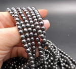 гшг638-ч Гематит синт. гладкий шар 6мм, черный, 38 см