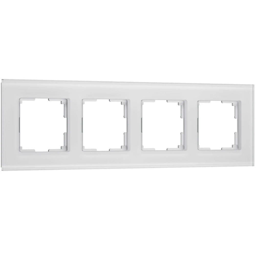 Рамка на 4 поста Senso (белый, стекло soft-touch) W0043101