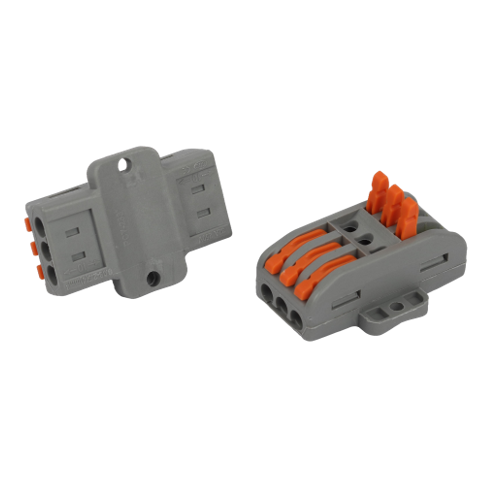 Клемма ЭРА NO-225-454 проходная с монтажной площадкой 222-2413Р с рычагами 3 полюса 0.08-2.5/4 мм2 (упаковка 2 шт.)