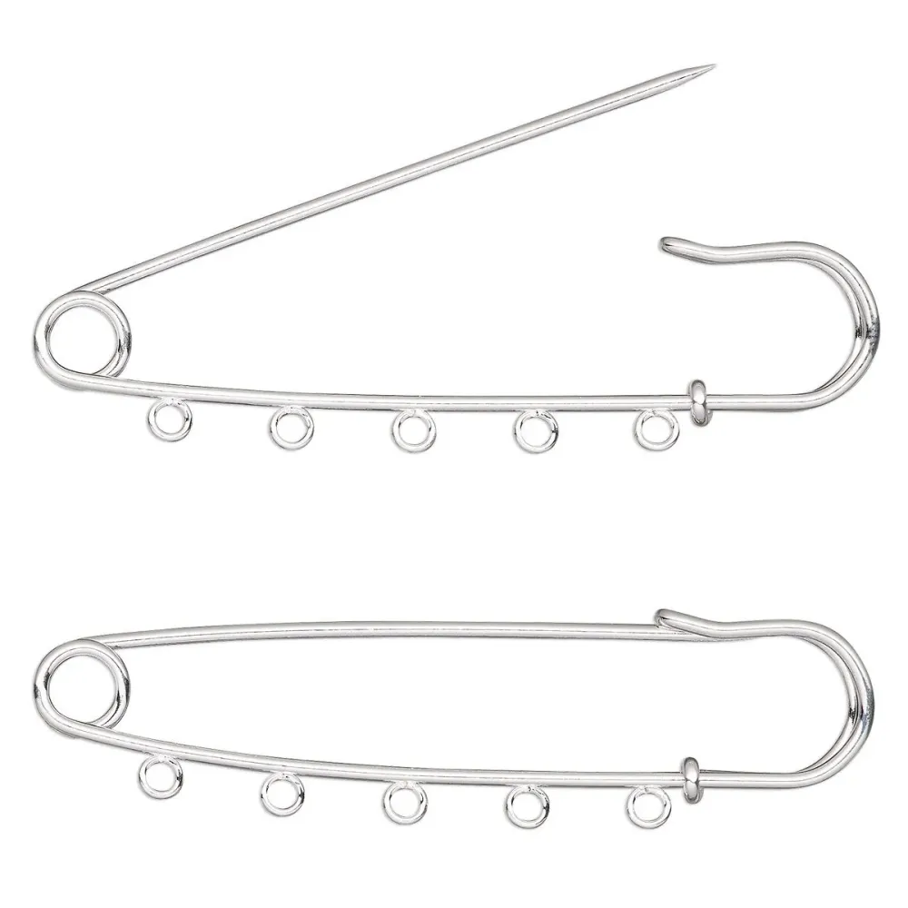 Основа для булавки декоративные, L=5,5 см, серебро