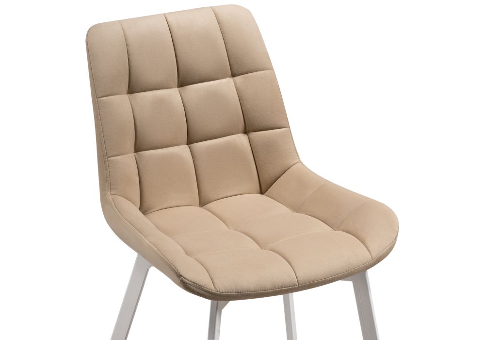 Стул на металлокаркасе Челси белый / бежевый