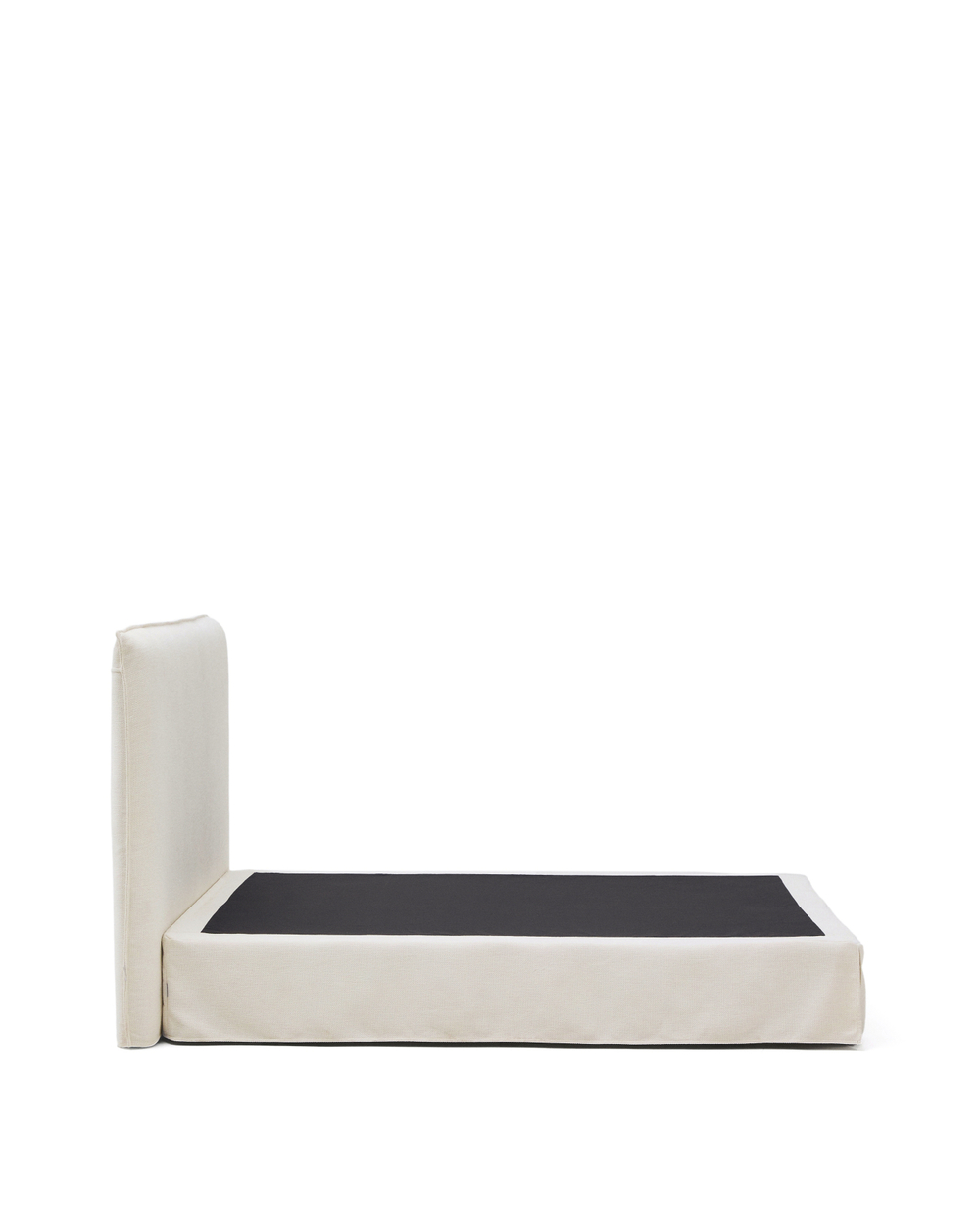 Кровать Jaira из белого шенилла со съемным чехлом для матраса 160x200 см