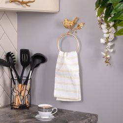 Держатель для полотенец Терра Лавли Айвори Мраморное золото