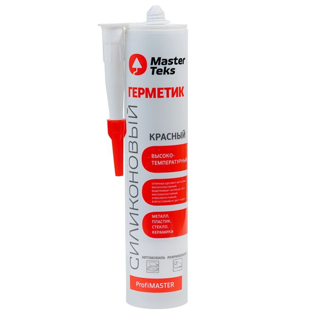 Герметик высокотемпературный силиконовый MasterTeks красный 260 мл