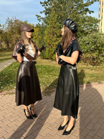 Юбка экокожа черная
