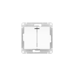 GLOSSA 2-клавишный ВЫКЛЮЧАТЕЛЬ с подсветкой, сх.5а, 10АХ, мех., быстрозажим. клем., БЕЛЫЙ