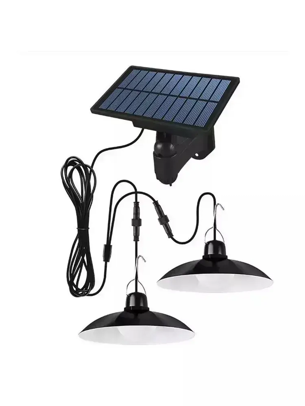 Садовый подвесной светильник на солнечной батарее Olean с 2 лампами, черный