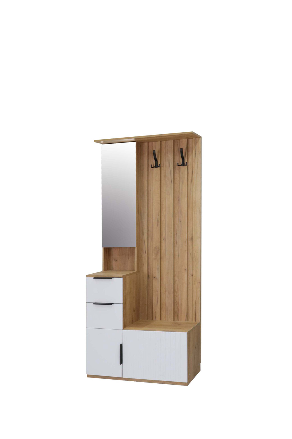 Прихожая Ивару Стефани 1, Дуб Крафт Золотой / Софт Белый