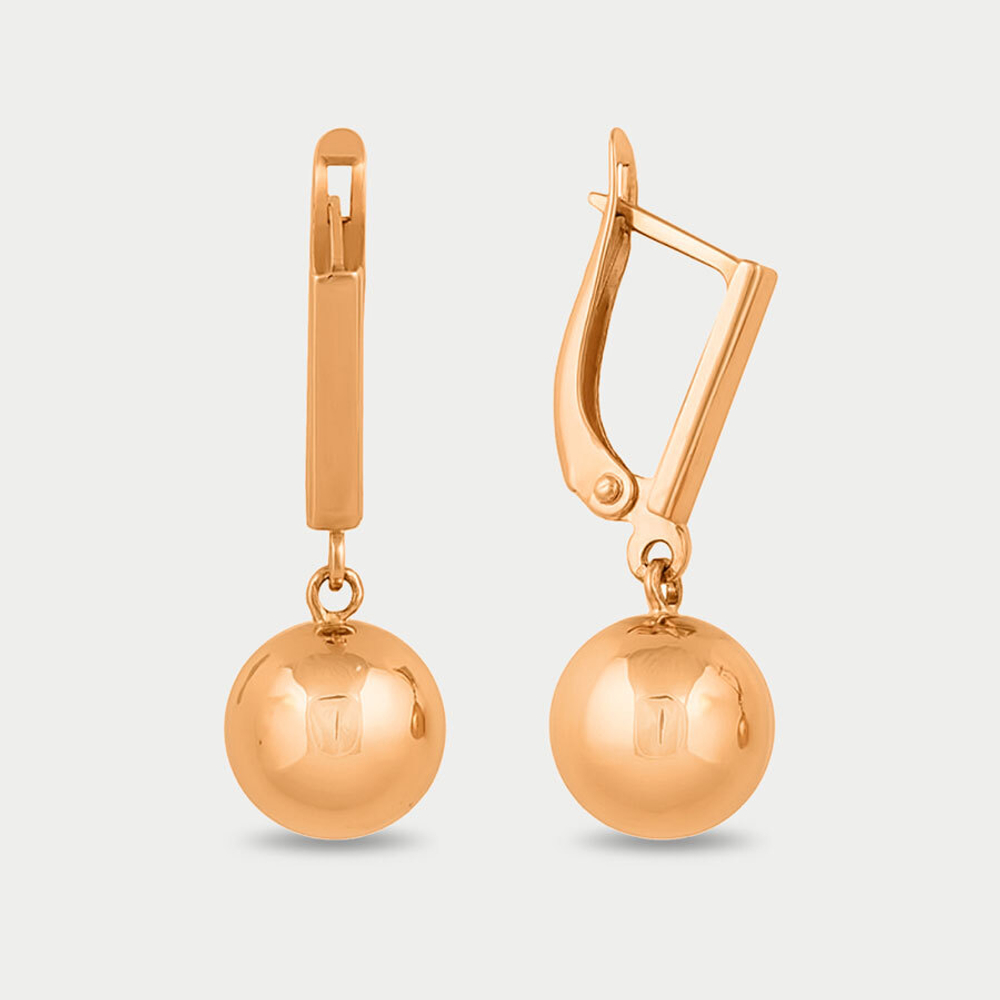 Серьги женские из розового золота 585 пробы без вставок (арт. 02267М)