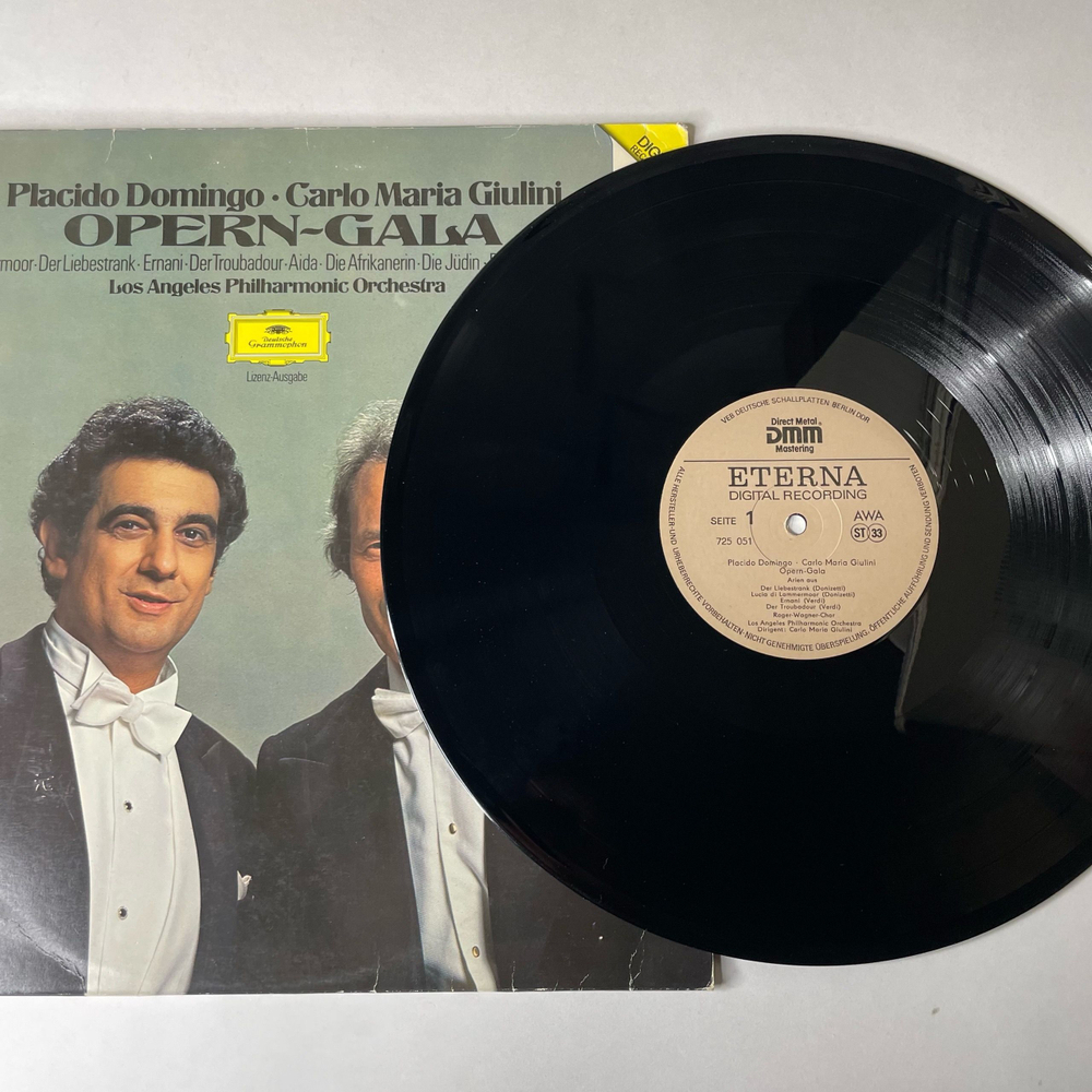 Винтажная виниловая пластинка LP Placido Domingo, Carlo Maria Giulini Opern Gala (ГДР 1988)