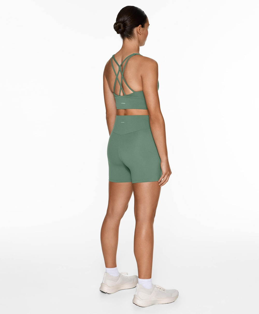 OYSHO Велосипедки Comfortlux с высокой посадкой длиной 10 см, зеленый