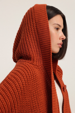 Кардиган вязанный с капюшоном