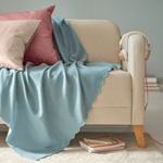 Плед IKEA THORGUN (ТХОРГУН), Светло-голубой, 120х160 см