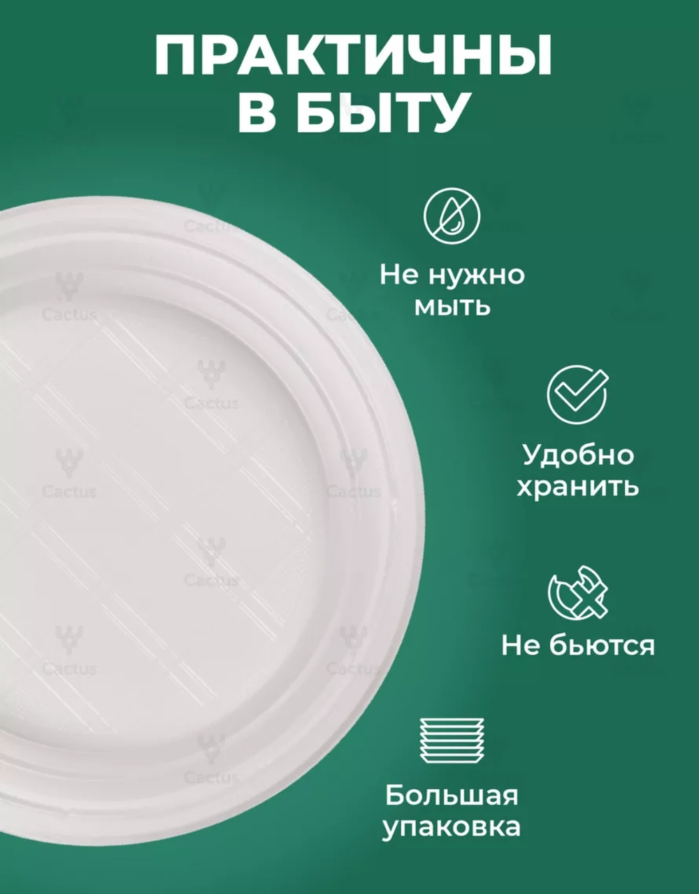 Тарелка одноразовая для вторых блюд