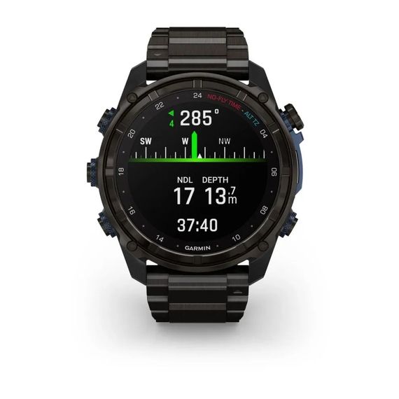 Умные часы Garmin Descent MK3i 51 мм титановый корпус с DLC покрытием с черным титановым браслетом