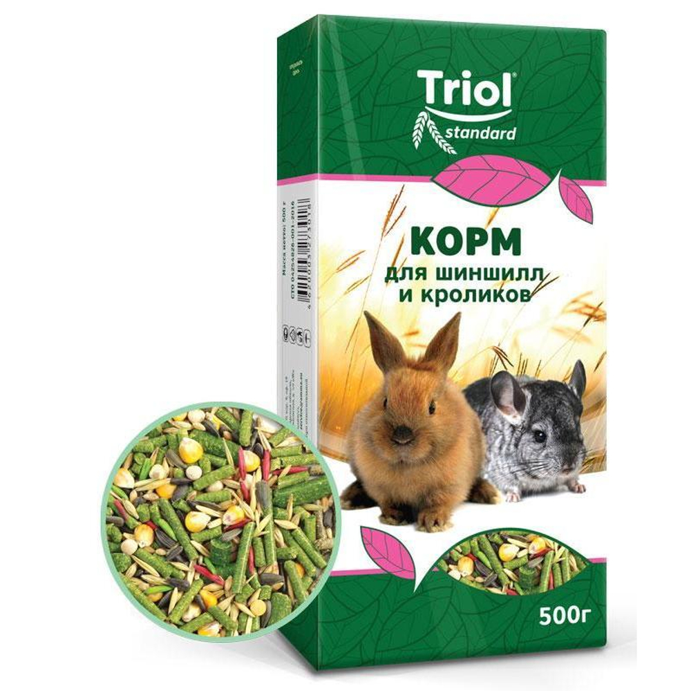 Корм для шиншилл и кроликов, 500г, Тriol Standard