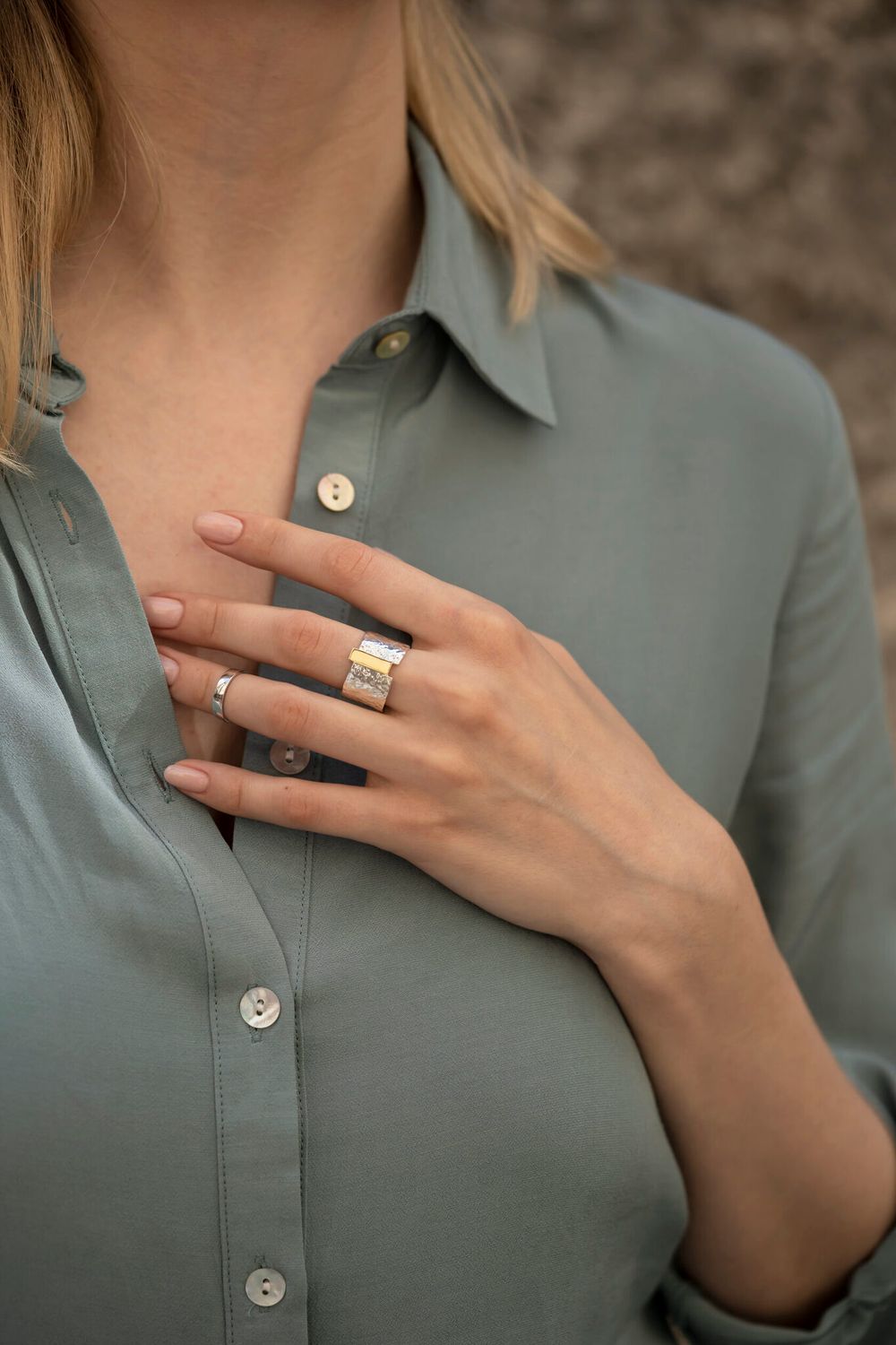 Кольцо битое L с латунью