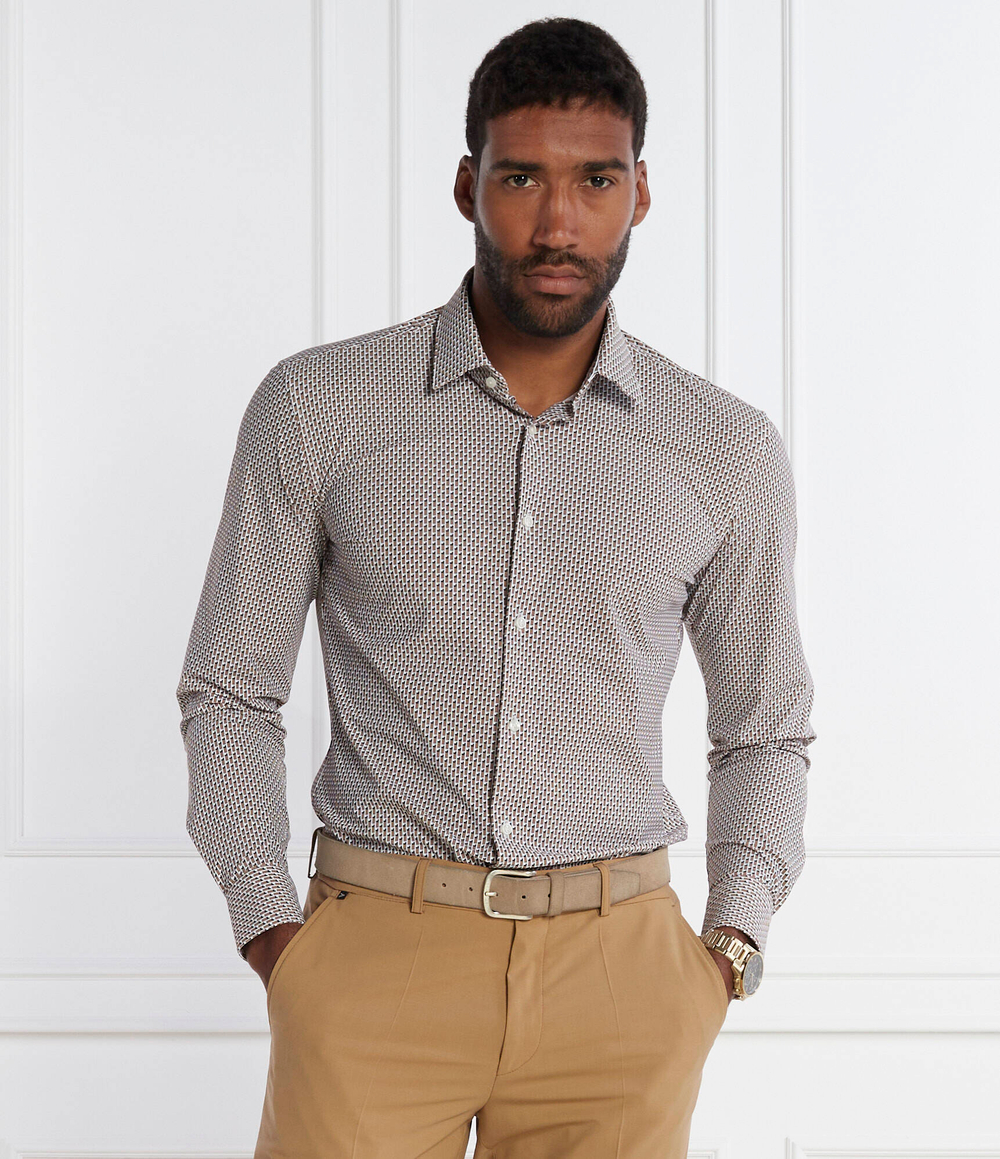 Рубашка P-HANK-s-kent-C1-222 BOSS BLACK - коричневый(50508738)