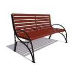 Скамейка стальная "Тверь" лиственница 0,6м, махагон