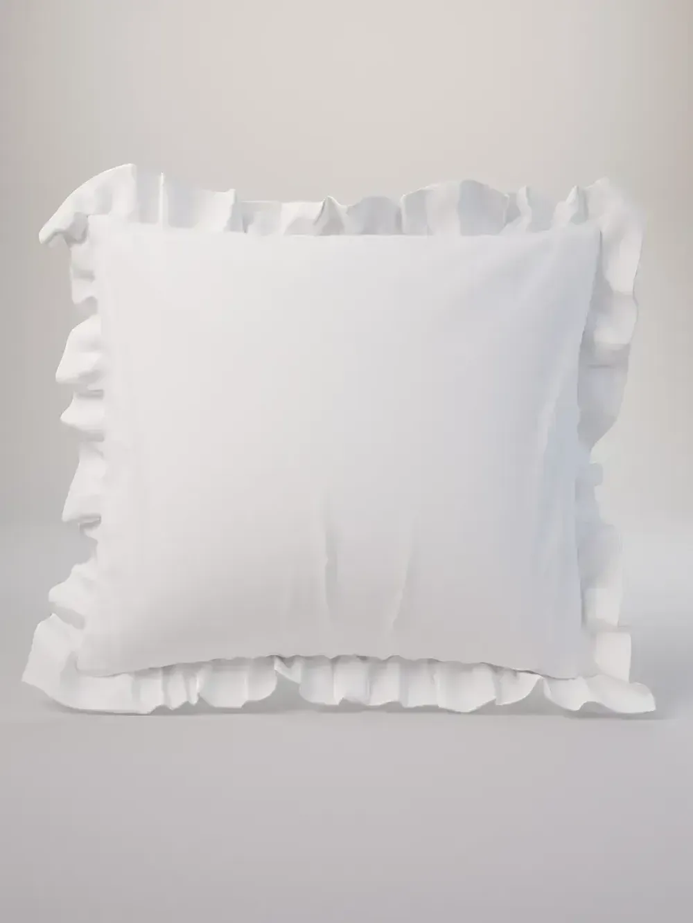 Декоративная наволочка с рюшами, оборками "Беляночка" 70х70 см, 1 шт, без молнии