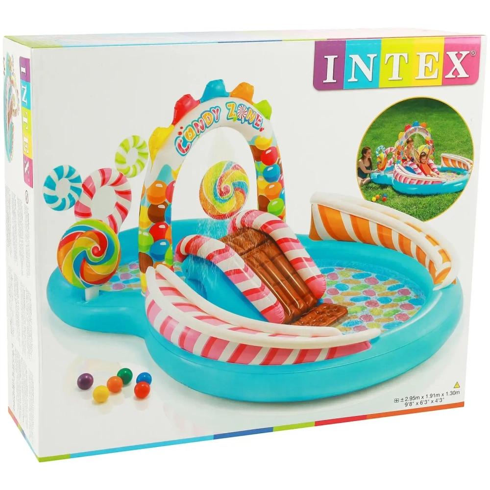 Игровой центр с бассейном Candy Zone от 3 лет 295*191*130 см Intex (57149NP)