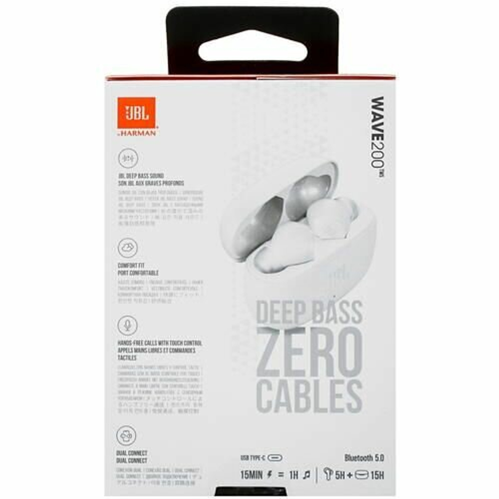 Беспроводные наушники JBL Wave 200TWS Global, USB Type-C, белый