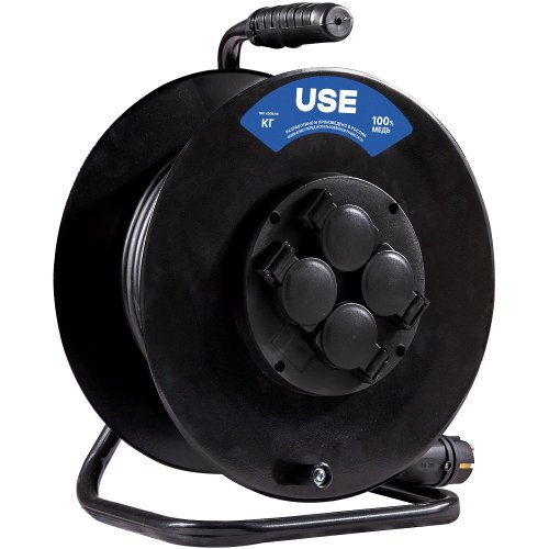 Удлинитель силовой USE КГ 3500 Вт 30м на металлической катушке IP 44 с заземлением   USE303-045