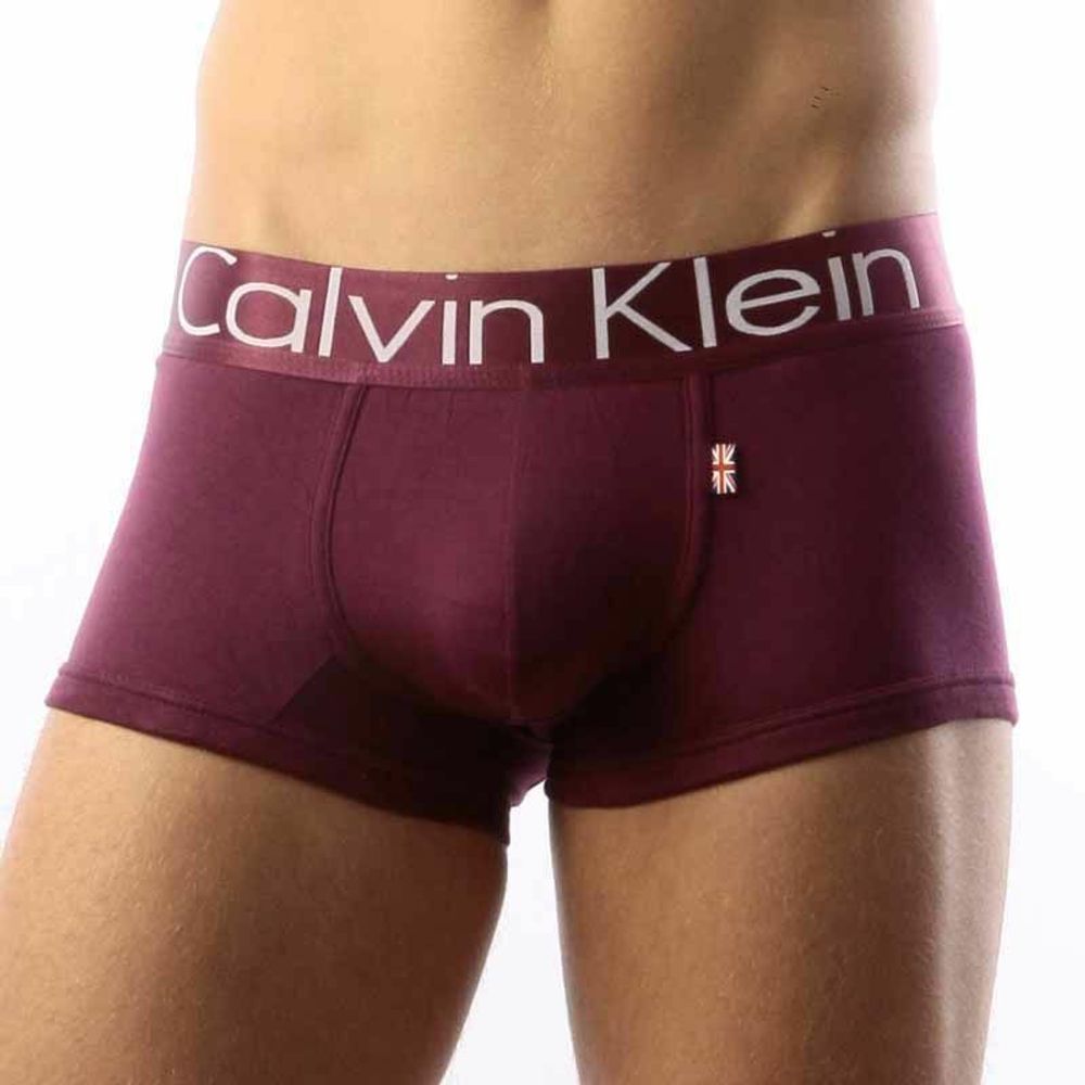 Мужские трусы хипсы фиолетовые Calvin Klein Steel Great Britain Boxer