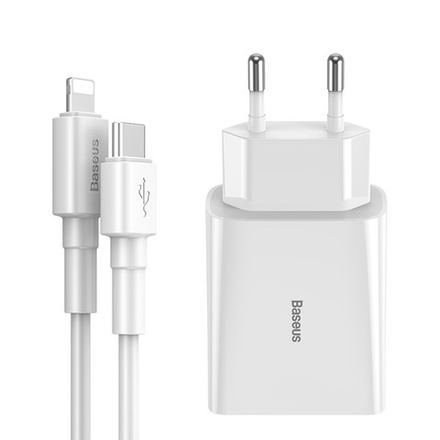 Зарядное устройство + Кабель Baseus Speed Mini PD Single Type-C Quick Charger 18W Set