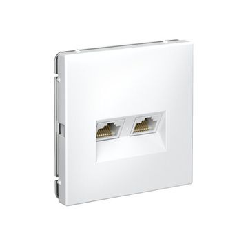 Розетка двойная компьютерная ArtGallery RJ45+RJ45 кат. 6A механизм лотос SE GAL001388