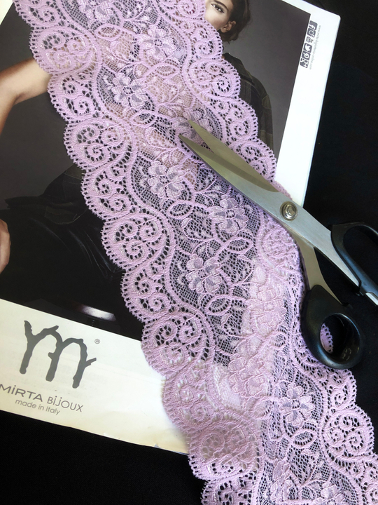 Кружево сиреневый, 14см стрейч, IFSJ4013