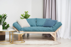 Диван кушетка Элиза, рогожка, изумрудный