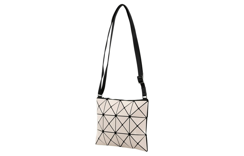 ISSEY MIYAKE Synthetic Leather Shoulder Bag, Crossbody Bag Unisex Beige