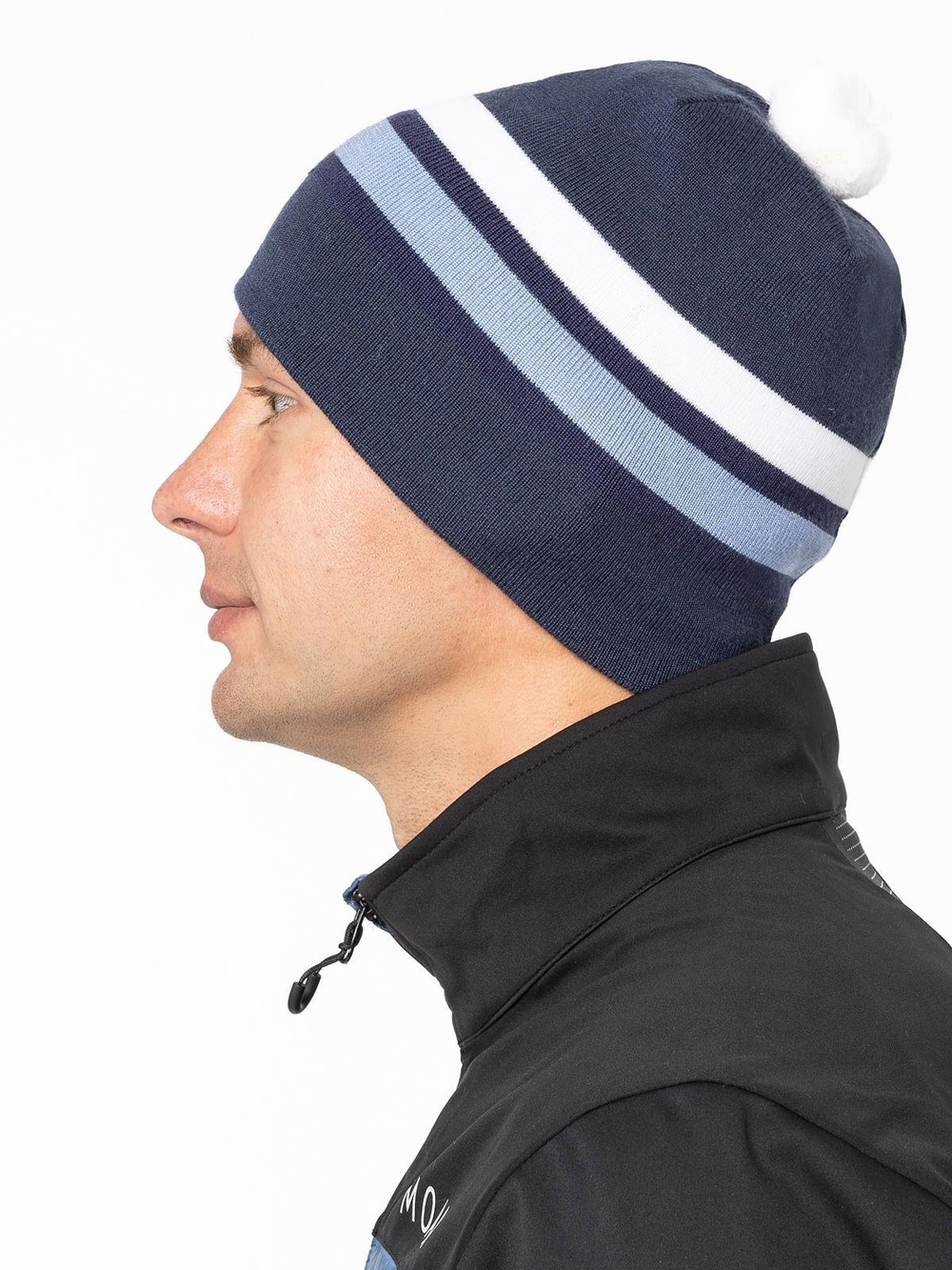 Шапка MOAX Tradition Sport stripe, серо-синий 23575-72100