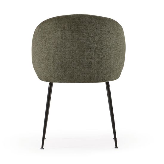 Стул Minna из зеленого бархата на стальных ножках с черной отделкой La Forma Испания 