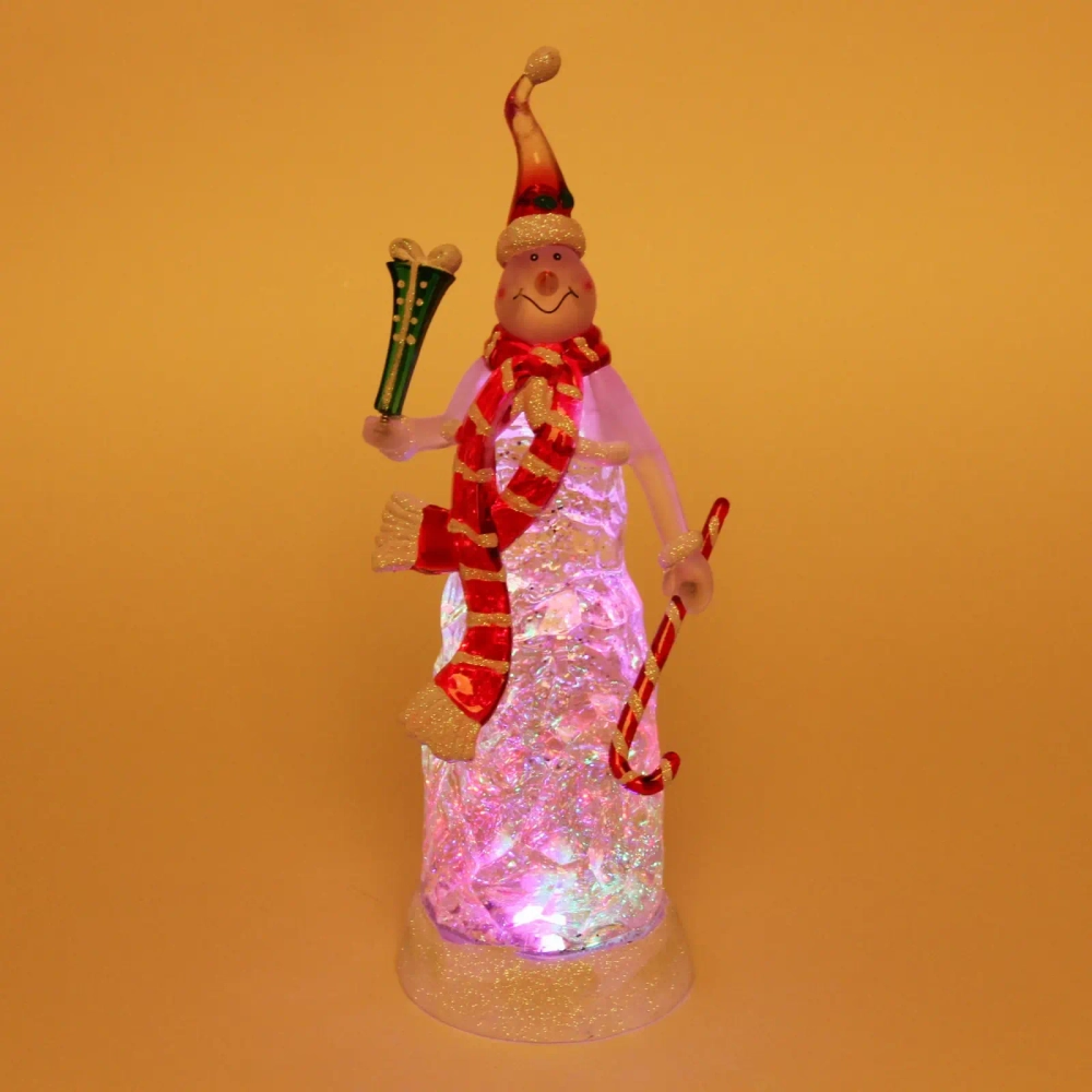 Сувенир с подсветкой «Снеговик из льда» 29*10*11 см