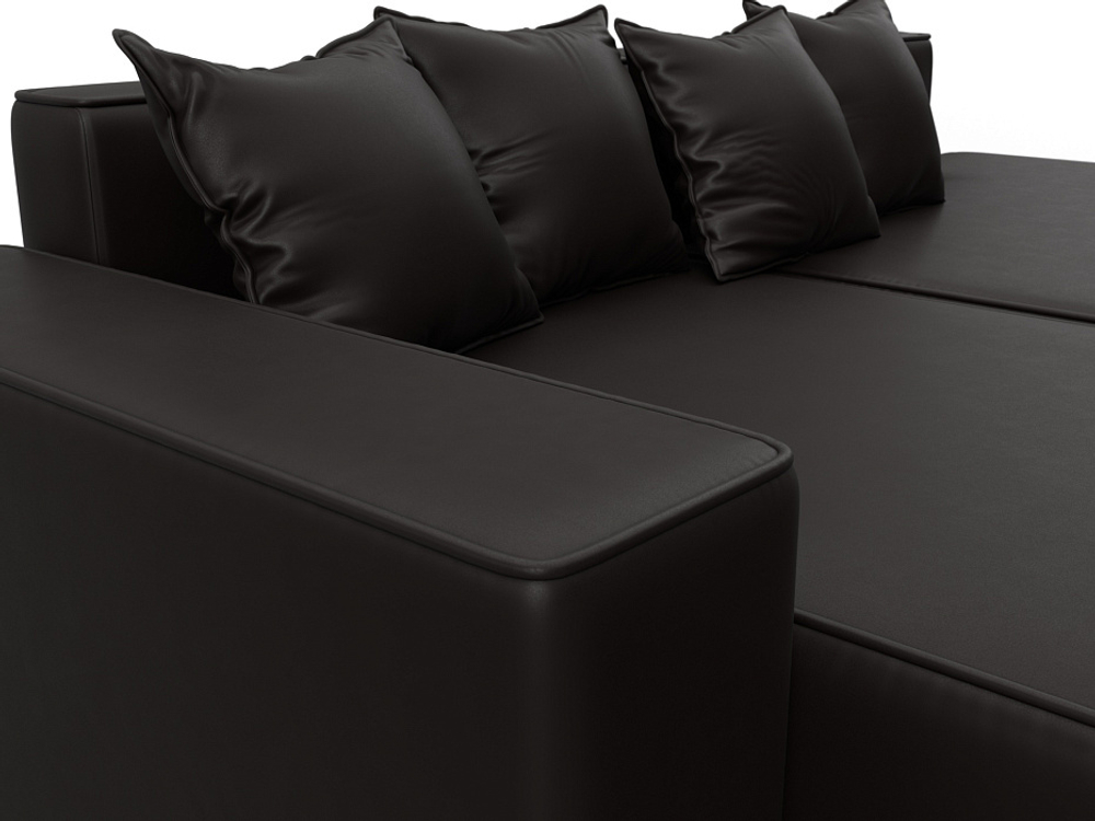 Диван угловой Лига-079 угол левый ЭКОКОЖА GRIFON 12 коричневый